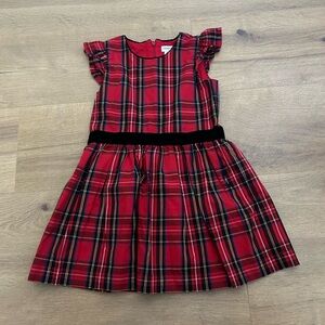 Crewcuts Red Plaid Kids Dress with Black Accents